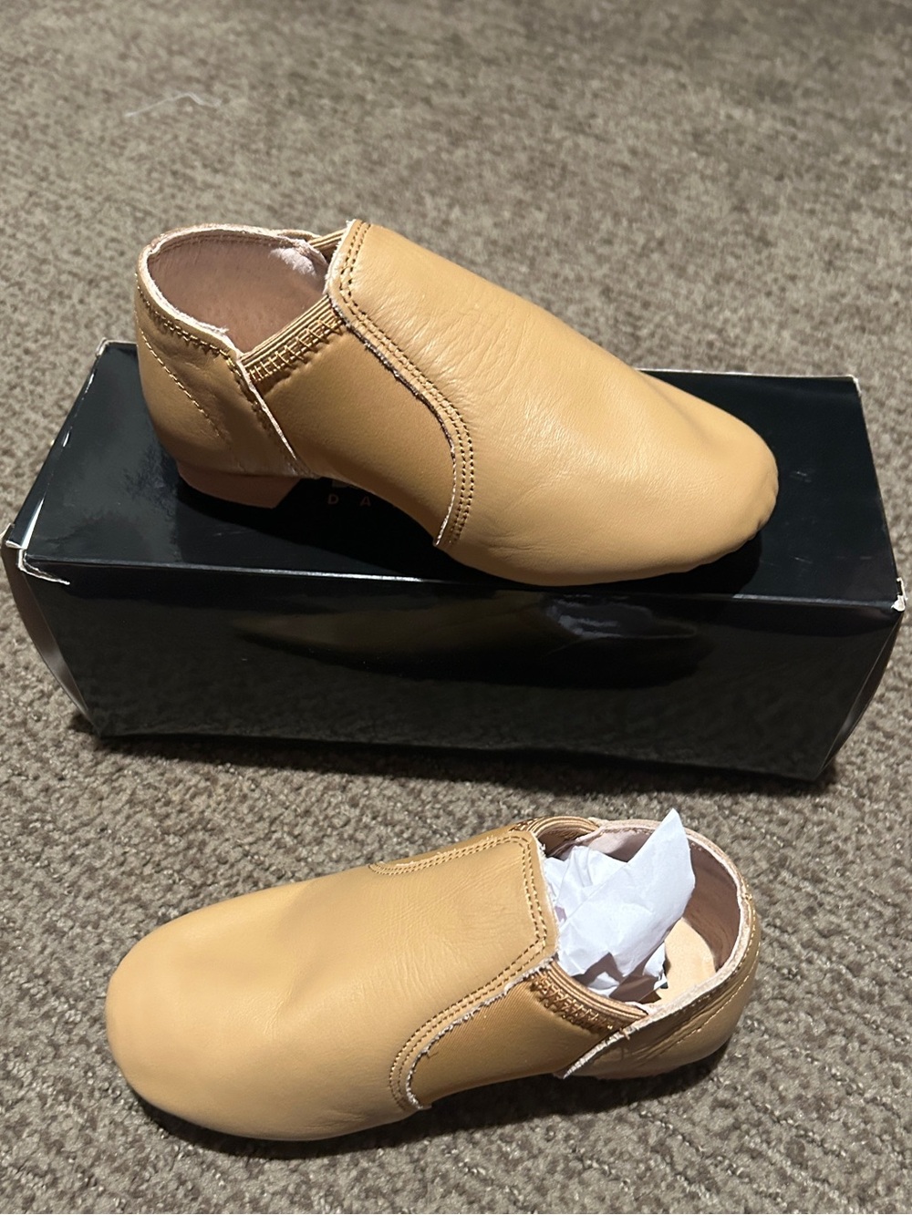 balera Tan Slip-On Dress Shoes for Kids